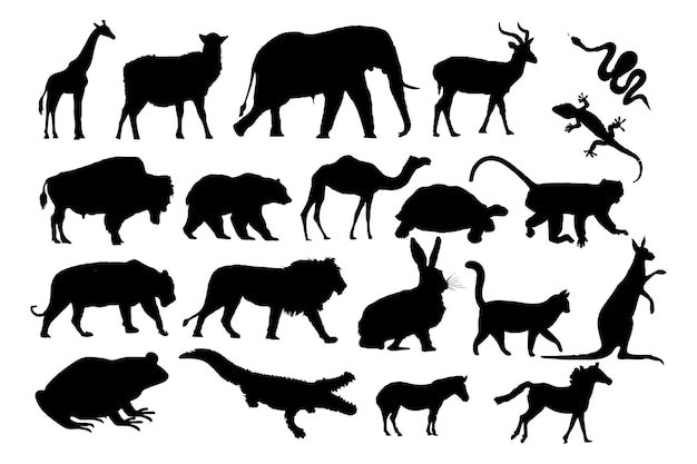 Animals silhouette Vector collection