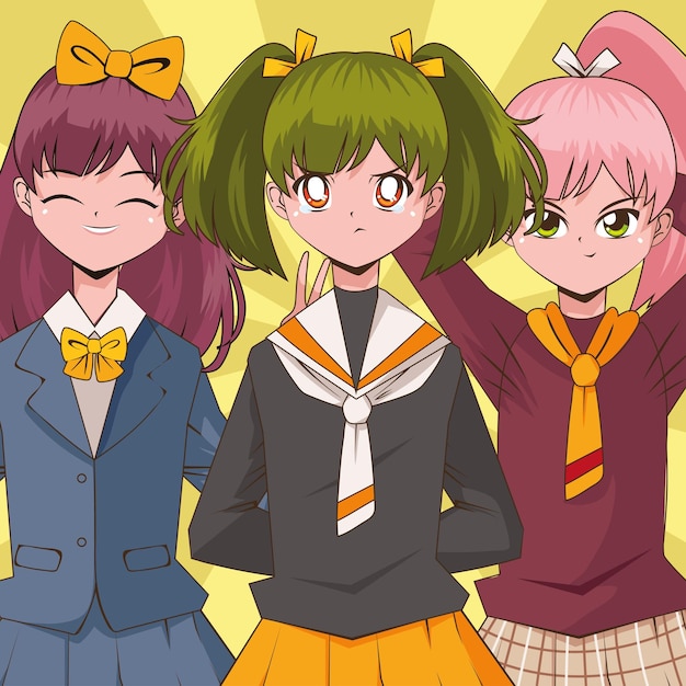 Anime group girls