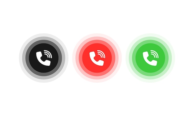 Answer and decline button. Icon for website design, mobile app, ui. Vector 