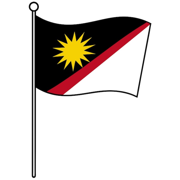 Antigua and Barbuda flag illustration on white background