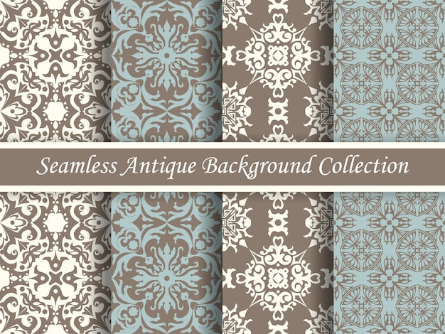 Antique seamless brown tone retro background image collection