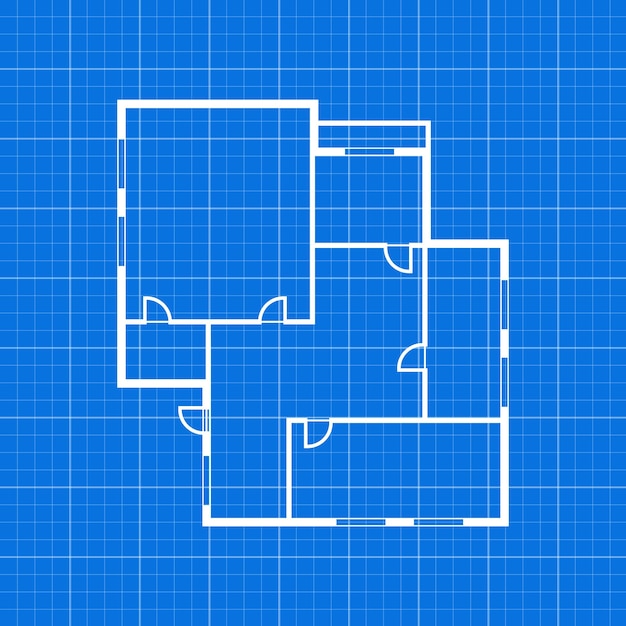 Vector apartment plan thin line top view vector