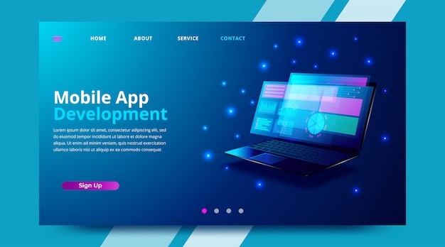 App development mobile banner web.  