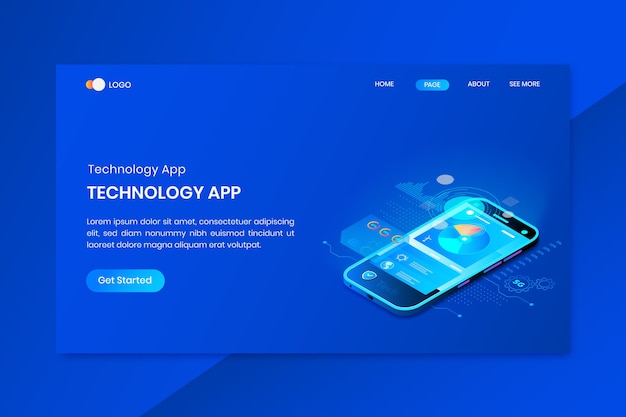 Vector app  isometric concept landing page
