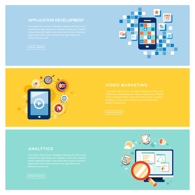 Vector application marketing concept in flat design