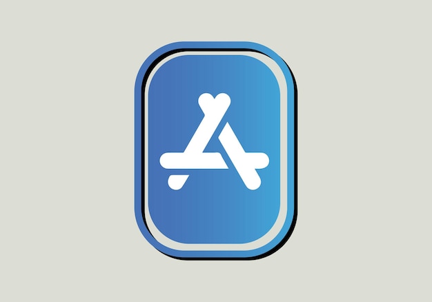 Vector appstore icon printed on paper appstore is an online social networking service