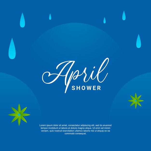 Vector april shower design background for greeting moment