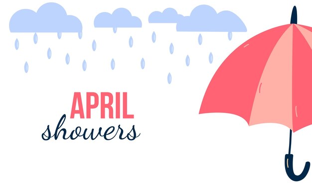 Vector april showers background with umbrella