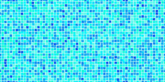 Aqua blue pool mosaic tile seamless pattern