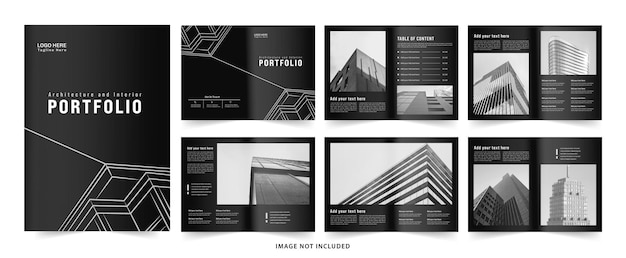 Vector architecture or interior portfolio template design template