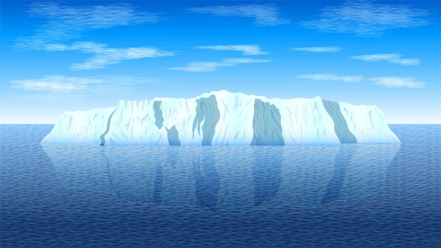 Arctic iceberg seascape realistic background