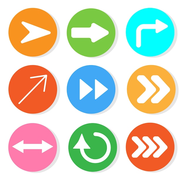 Vector arrow icons set great design for any purpose flat icon of social networks thin line illustration computer interface isolated abstract flat vector illustration mobile app