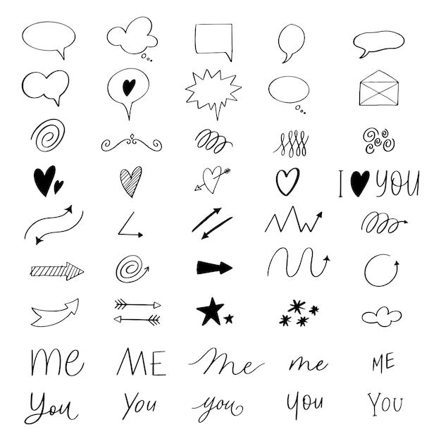 Arrow Speech Bubbles Romantic Elements