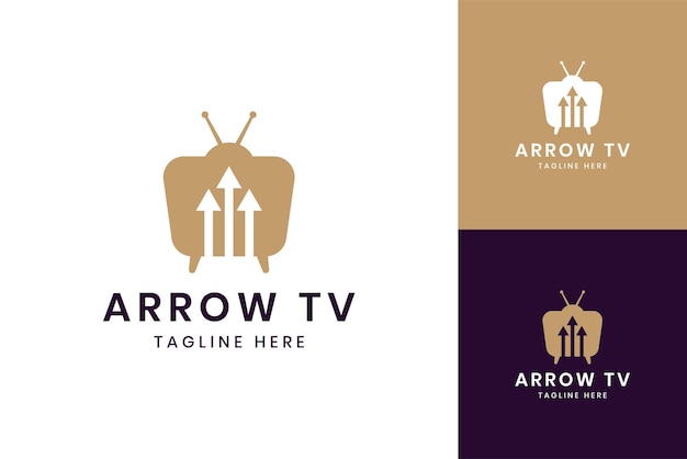 Arrow television negative space logo design