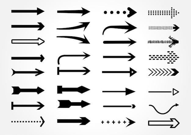 Arrows big black set icons. Arrow icon. Arrow collection