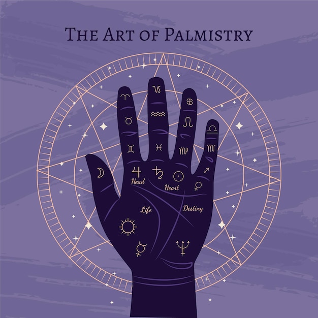 Vector the art of palmistry concept