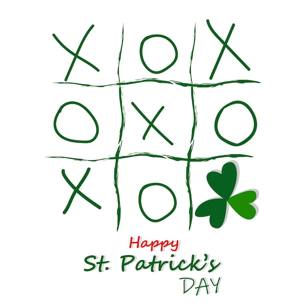 Art St Patricks Day greeting card Vector illustration Kisses and hugs Clover LeavesIllustration