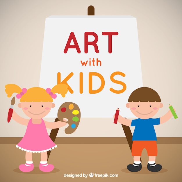 Vector art with kids illustration