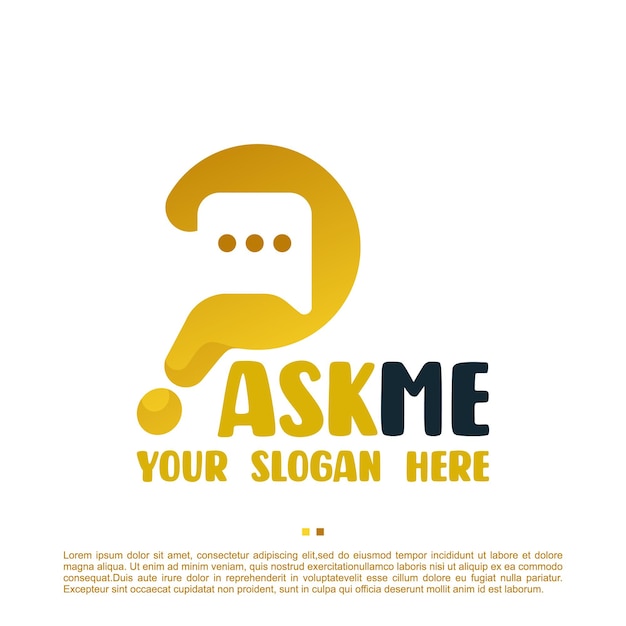 Ask me ,application ,chatting, logo design template