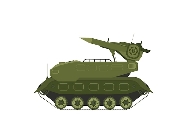 Assault armored tank truck Military amphibious vehicle Cartoon vintage style Soldiers Cannon turret