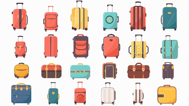 Vector assortment of travel bags and suitcases for professional use