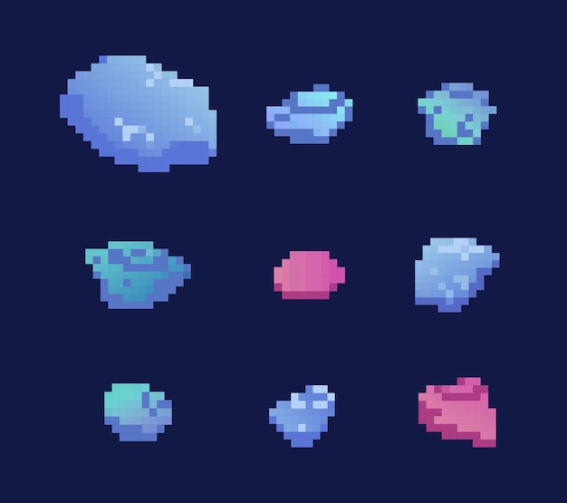 Vector asteroid pixel set