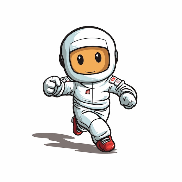 Astronaut cartoon character on white background Vector illustration for your design