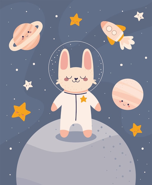 Astronaut rabbit milky way