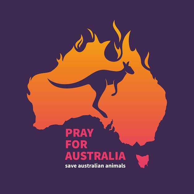 Australia is on fire illustration