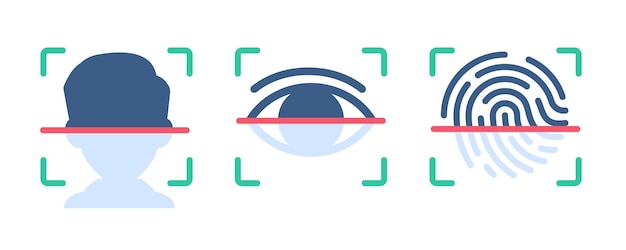 Authentication by scanning fingerprints to access data