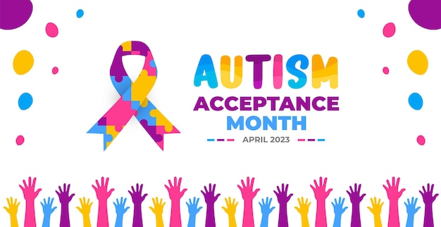 Autism Acceptance Month background for banner design template celebrate in april