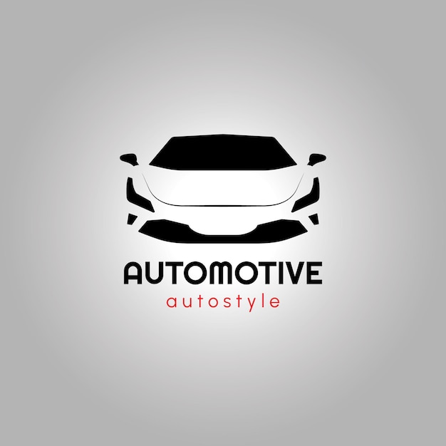 Automotive auto style car logo design with sports vehicle icon silhouette vector illustration