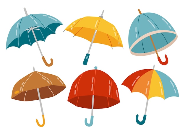 Autumn fall umbrella flat design vector illustration