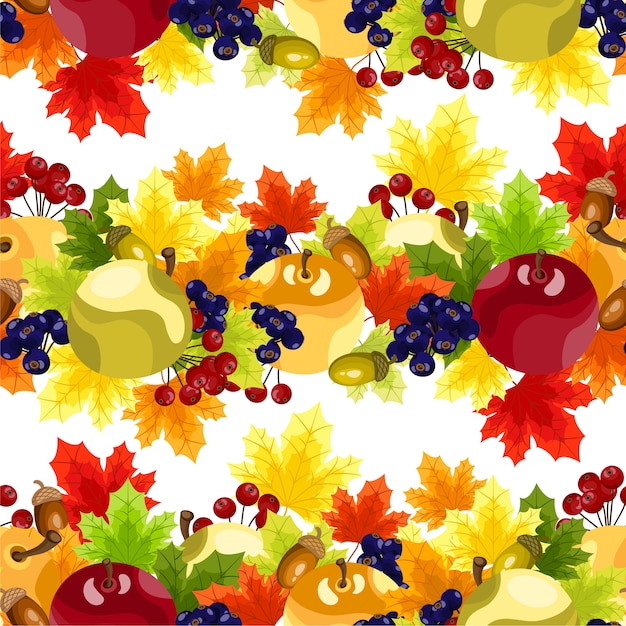 Autumn floral seamless pattern.