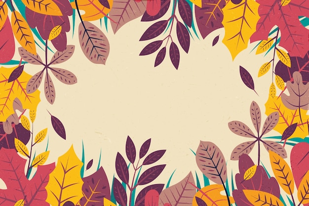 Autumn hand drawn flat background