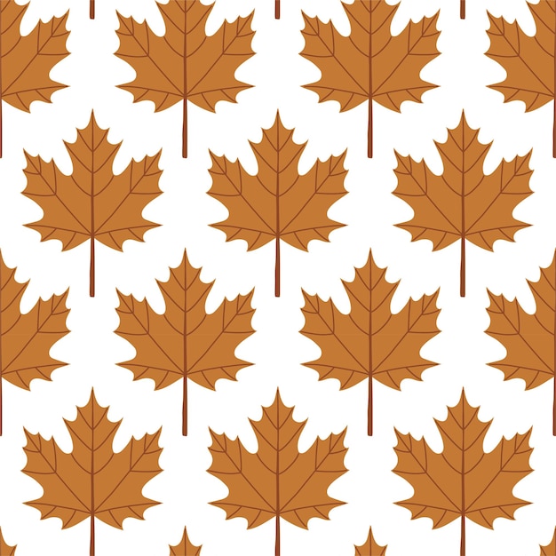 Autumn leaf seamless pattern vector simple leaves illustration