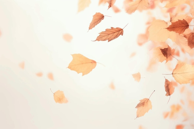 Vector autumn leaves falling gracefully background