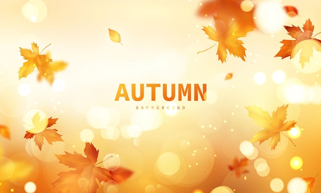 Vector autumn sale falling leaves background nature