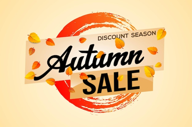 Vector autumn sale word text concept icon logo sign symbol vector note mega shopping style for use landing