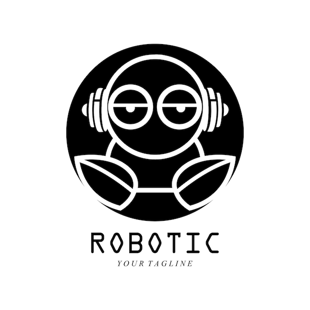 awesome robot logo template design