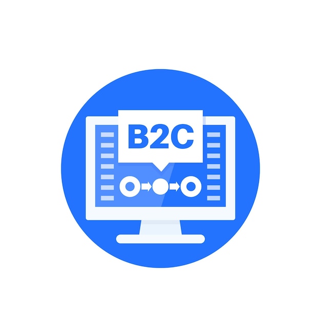 B2c, business concept, vector icon