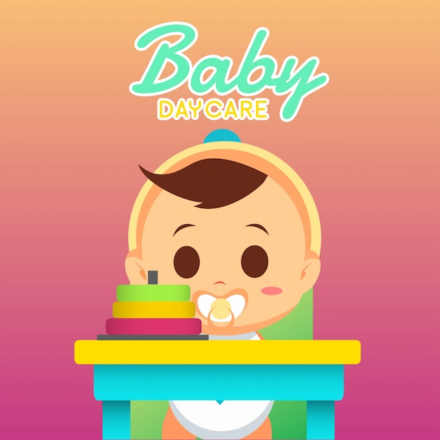 Baby day care illustration