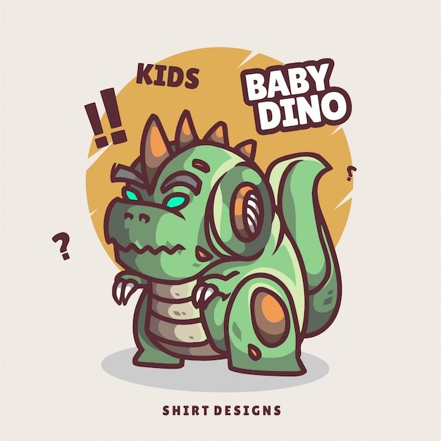 Baby dino mecha mascot logo