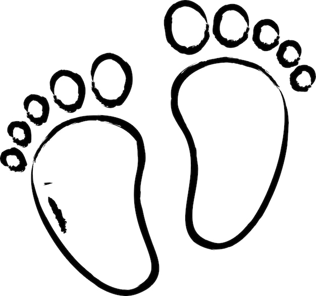 Baby feet hand drawn vector illustration