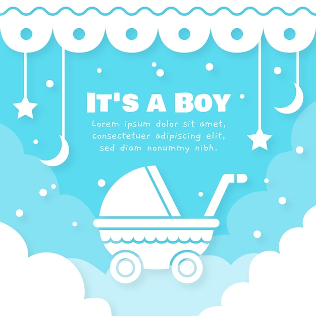 Baby shower boy illustration