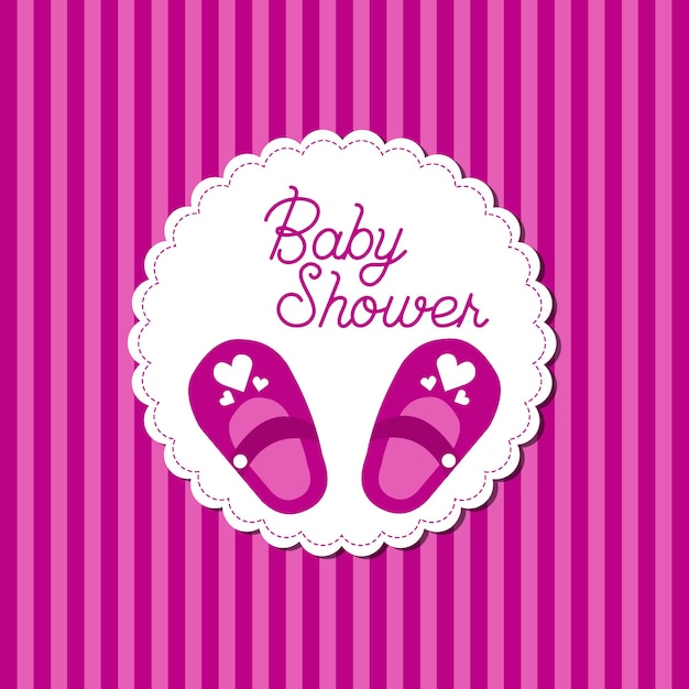 Baby shower card on a pink background concept illustration