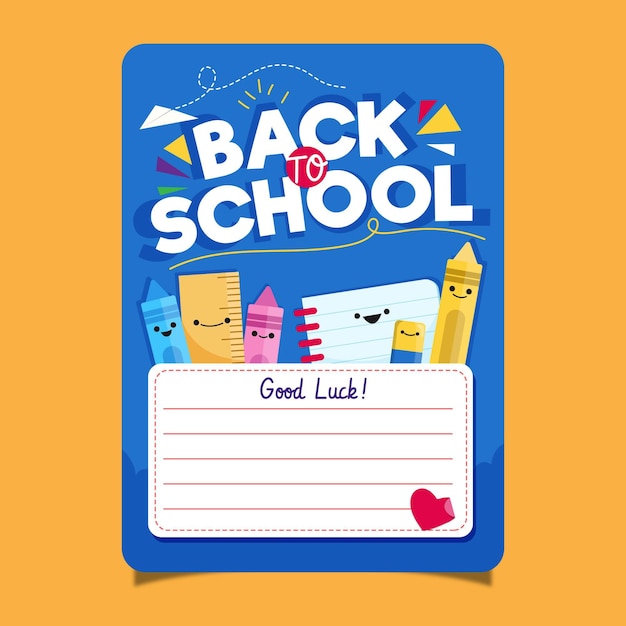 Back to school card template