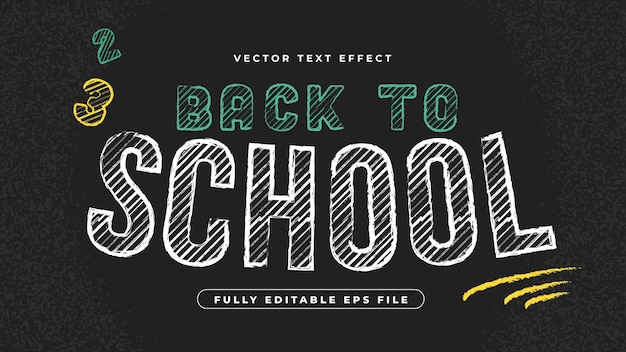 Vector back to school editable text effect