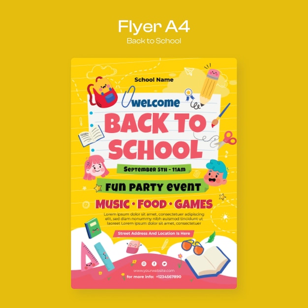 Vector back to school flyer template