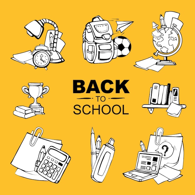 Vector back to school icons set